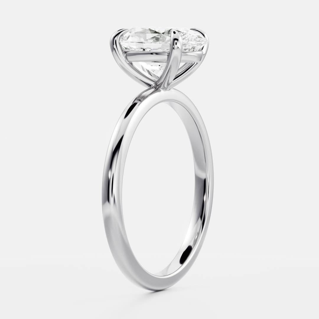 Oval Three Stone Lab Grown Diamond Engagement Ring