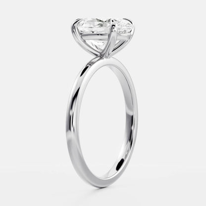 Oval Three Stone Lab Grown Diamond Engagement Ring