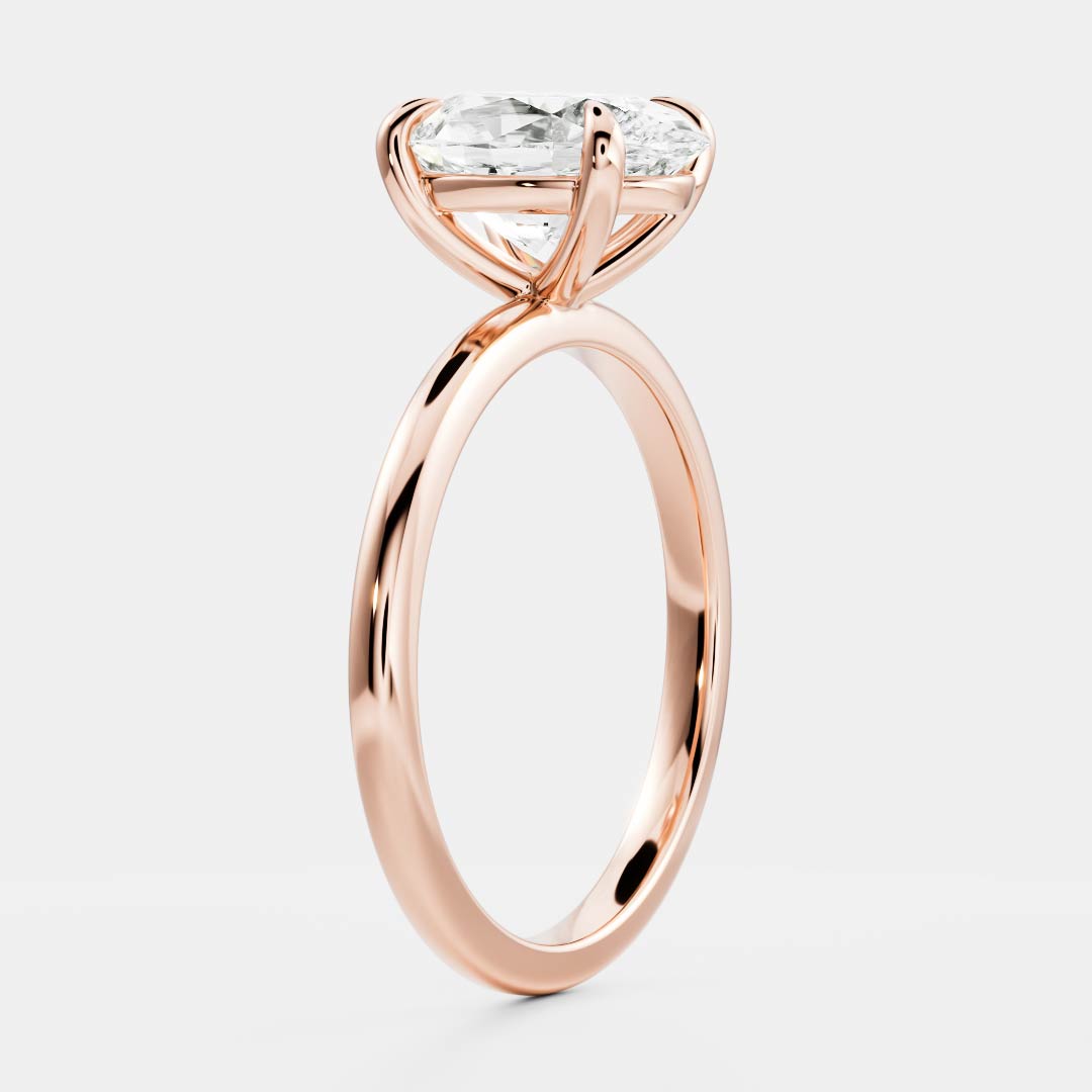 Oval Three Stone Lab Grown Diamond Engagement Ring