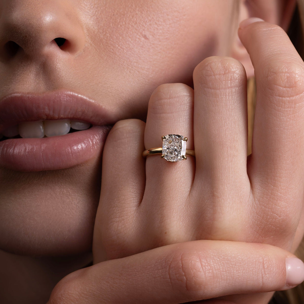 Oval Three Stone Lab Grown Diamond Engagement Ring