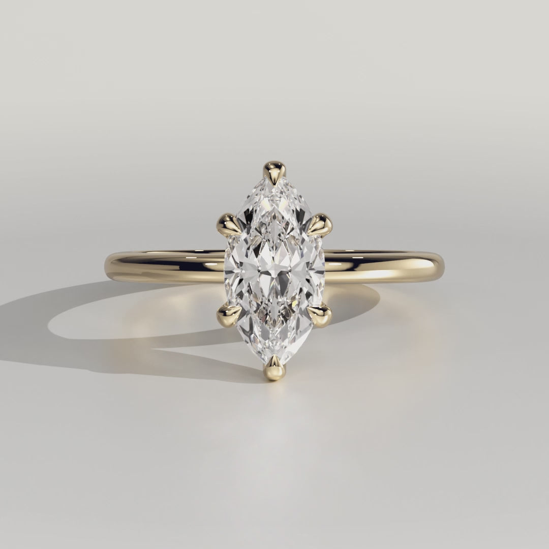 Marquise Solitaire Lab Grown Diamond Engagement Ring
