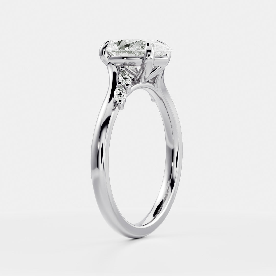 Oval Three Stone Lab Grown Diamond Engagement Ring