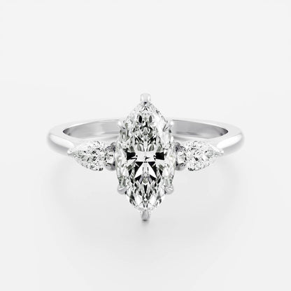 Oval Three Stone Lab Grown Diamond Engagement Ring