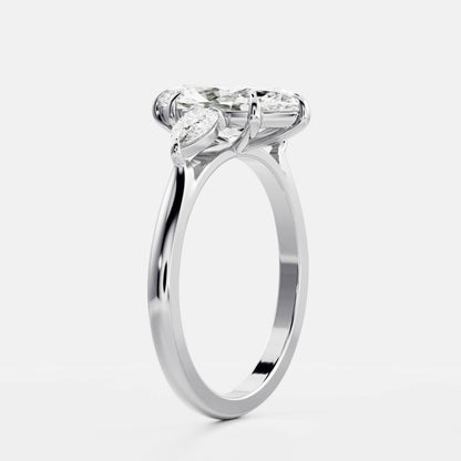 Oval Three Stone Lab Grown Diamond Engagement Ring