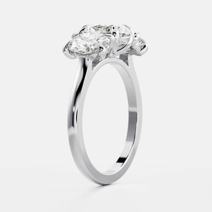 Oval Three Stone Lab Grown Diamond Engagement Ring