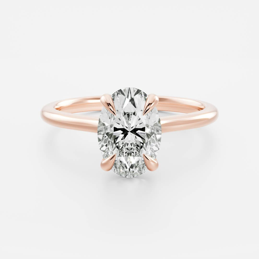 Oval Three Stone Lab Grown Diamond Engagement Ring