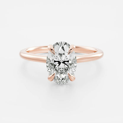 Oval Three Stone Lab Grown Diamond Engagement Ring
