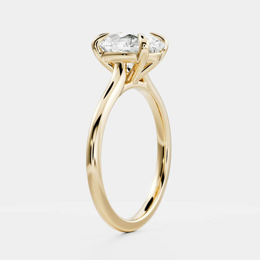 Oval Three Stone Lab Grown Diamond Engagement Ring
