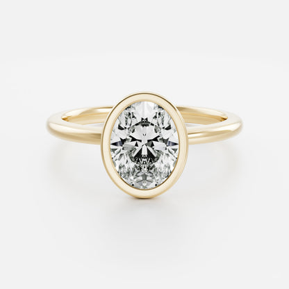 Oval Three Stone Lab Grown Diamond Engagement Ring