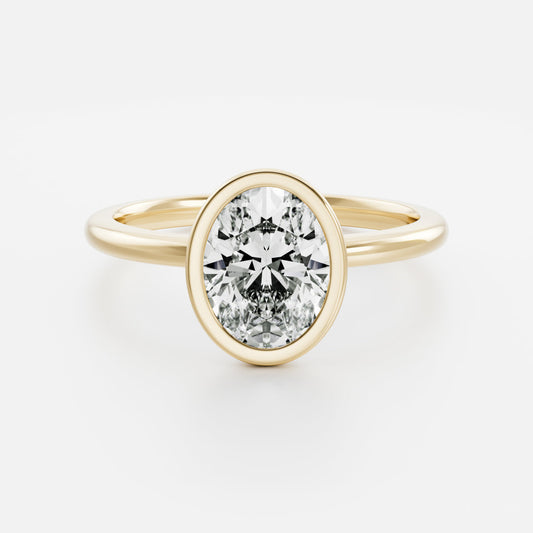 Oval Three Stone Lab Grown Diamond Engagement Ring