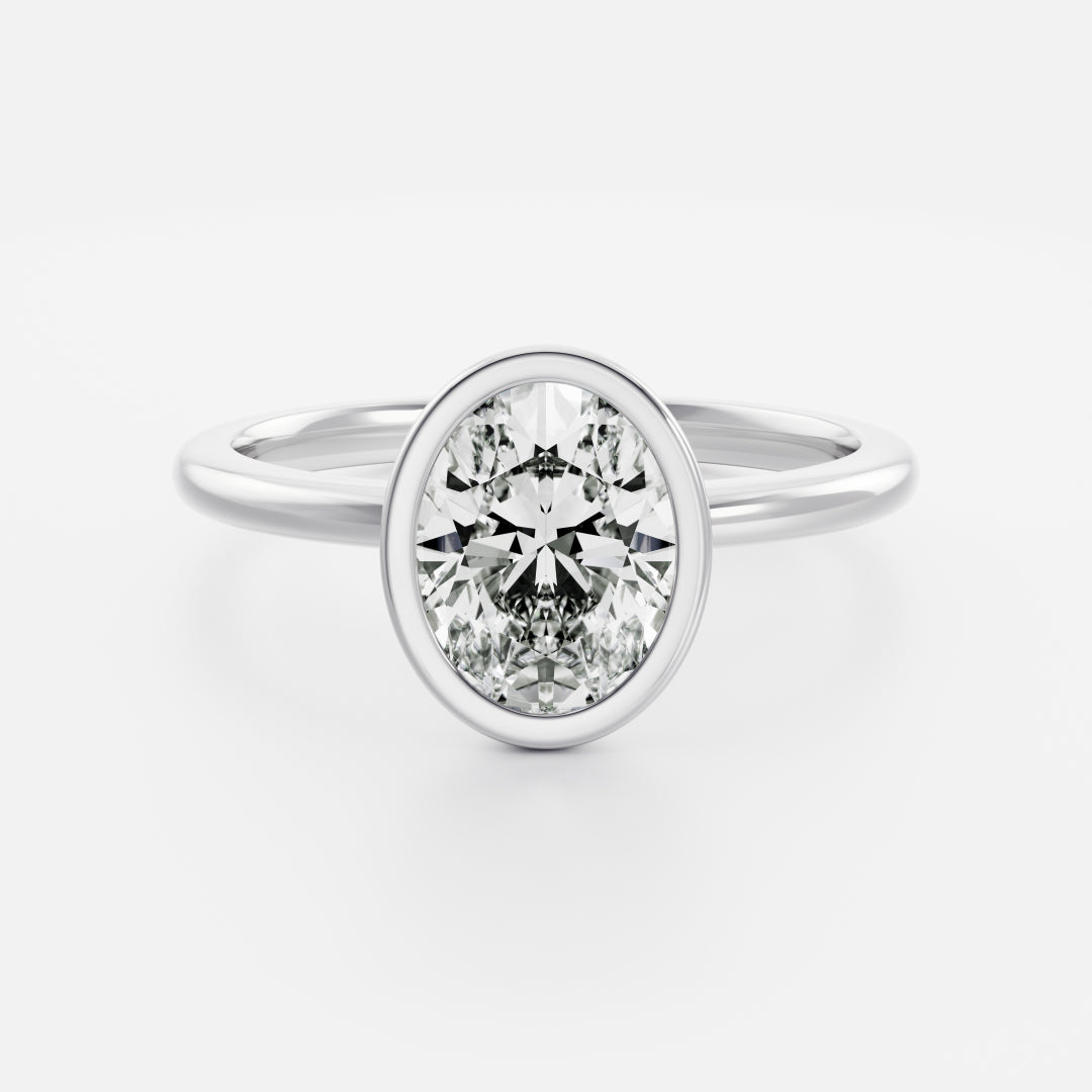 Oval Three Stone Lab Grown Diamond Engagement Ring