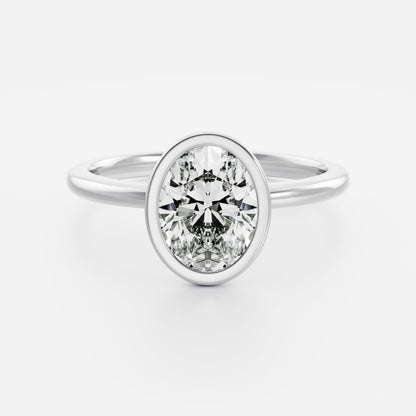 Oval Three Stone Lab Grown Diamond Engagement Ring
