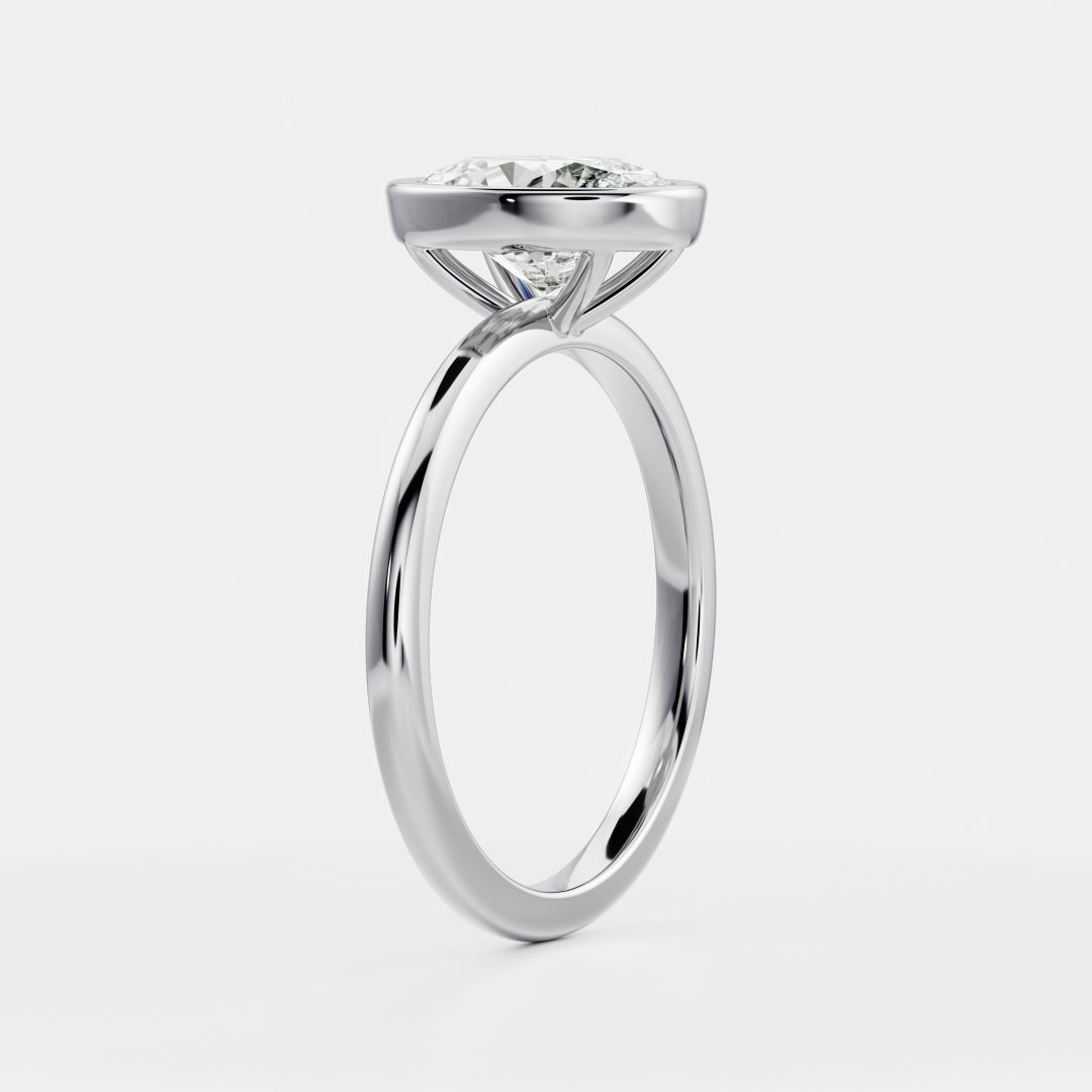 Oval Three Stone Lab Grown Diamond Engagement Ring