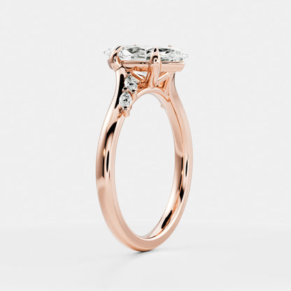 Oval Three Stone Lab Grown Diamond Engagement Ring