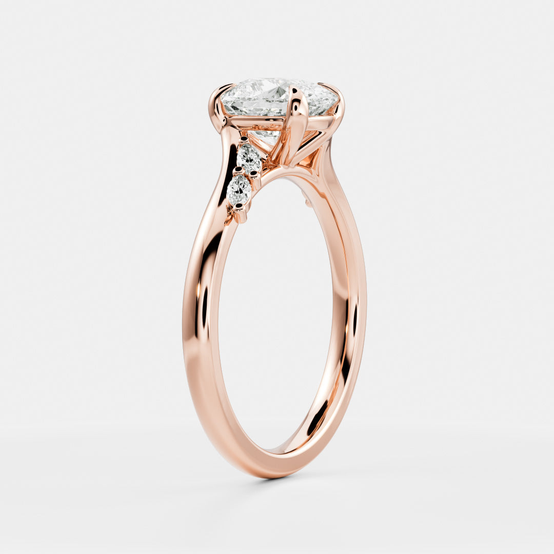 Oval Three Stone Lab Grown Diamond Engagement Ring