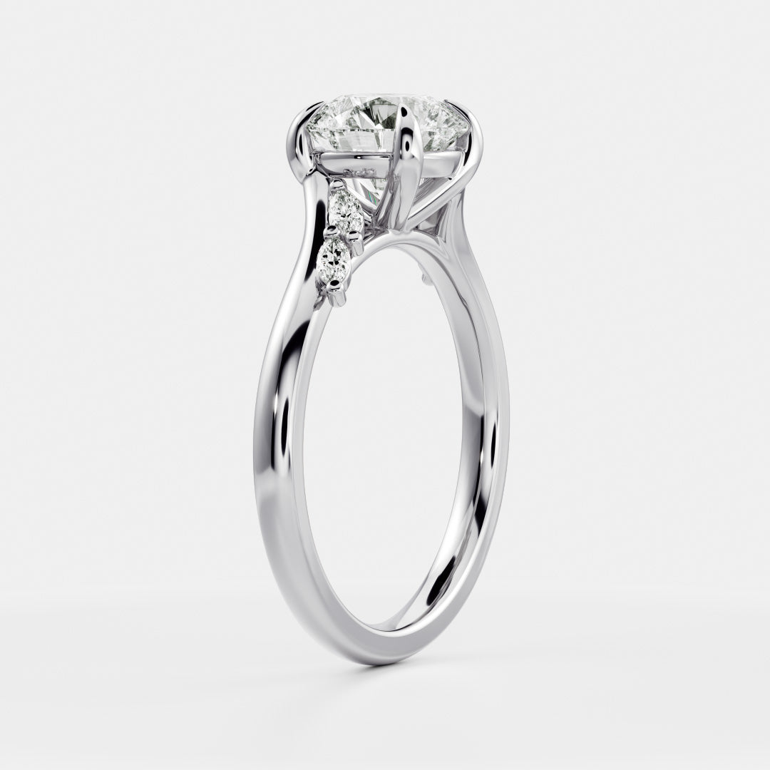 Oval Three Stone Lab Grown Diamond Engagement Ring