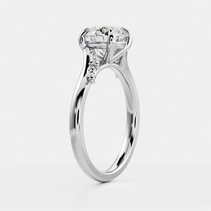 Oval Three Stone Lab Grown Diamond Engagement Ring