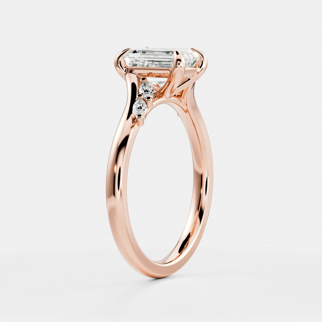 Oval Three Stone Lab Grown Diamond Engagement Ring