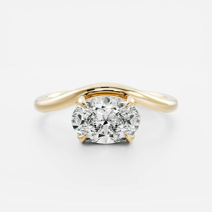 Oval Three Stone Lab Grown Diamond Engagement Ring