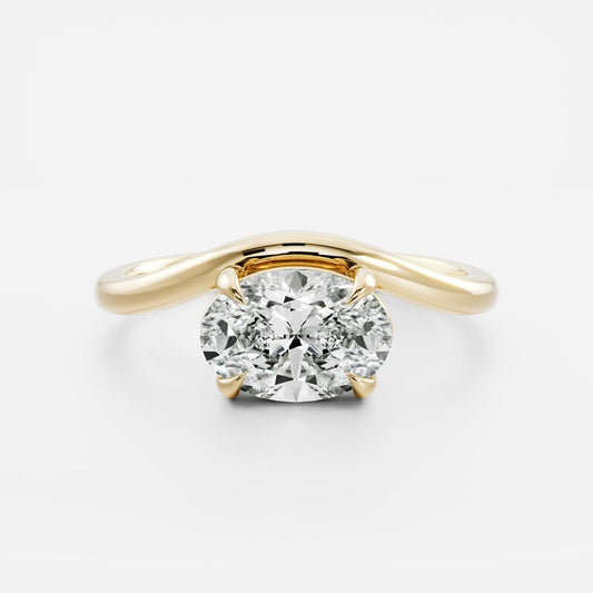Oval Three Stone Lab Grown Diamond Engagement Ring