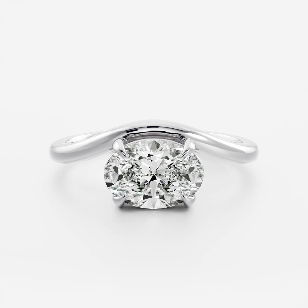 Oval Three Stone Lab Grown Diamond Engagement Ring