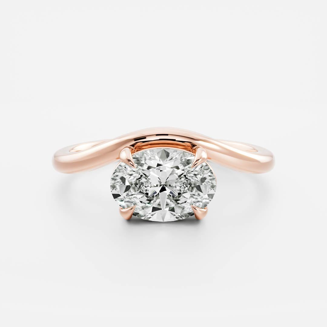 Oval Three Stone Lab Grown Diamond Engagement Ring
