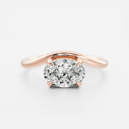 Oval Three Stone Lab Grown Diamond Engagement Ring