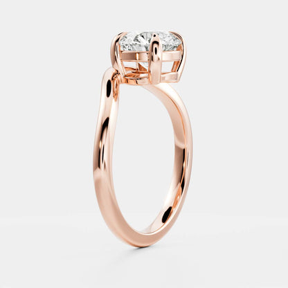 Oval Three Stone Lab Grown Diamond Engagement Ring