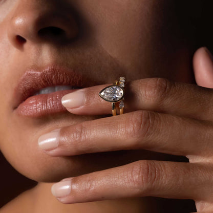Oval Three Stone Lab Grown Diamond Engagement Ring