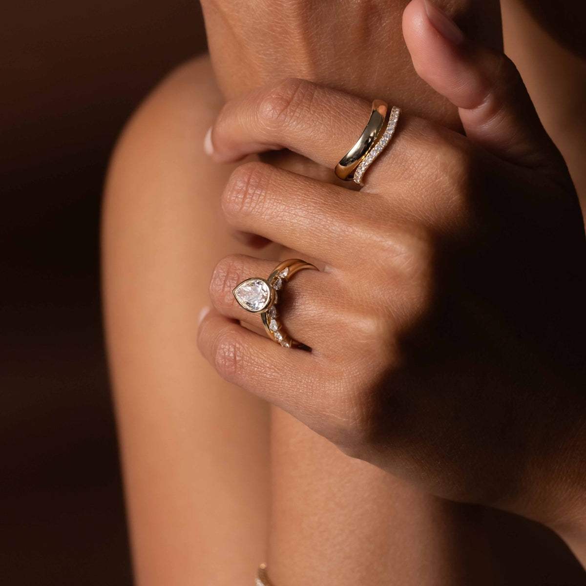 Oval Three Stone Lab Grown Diamond Engagement Ring