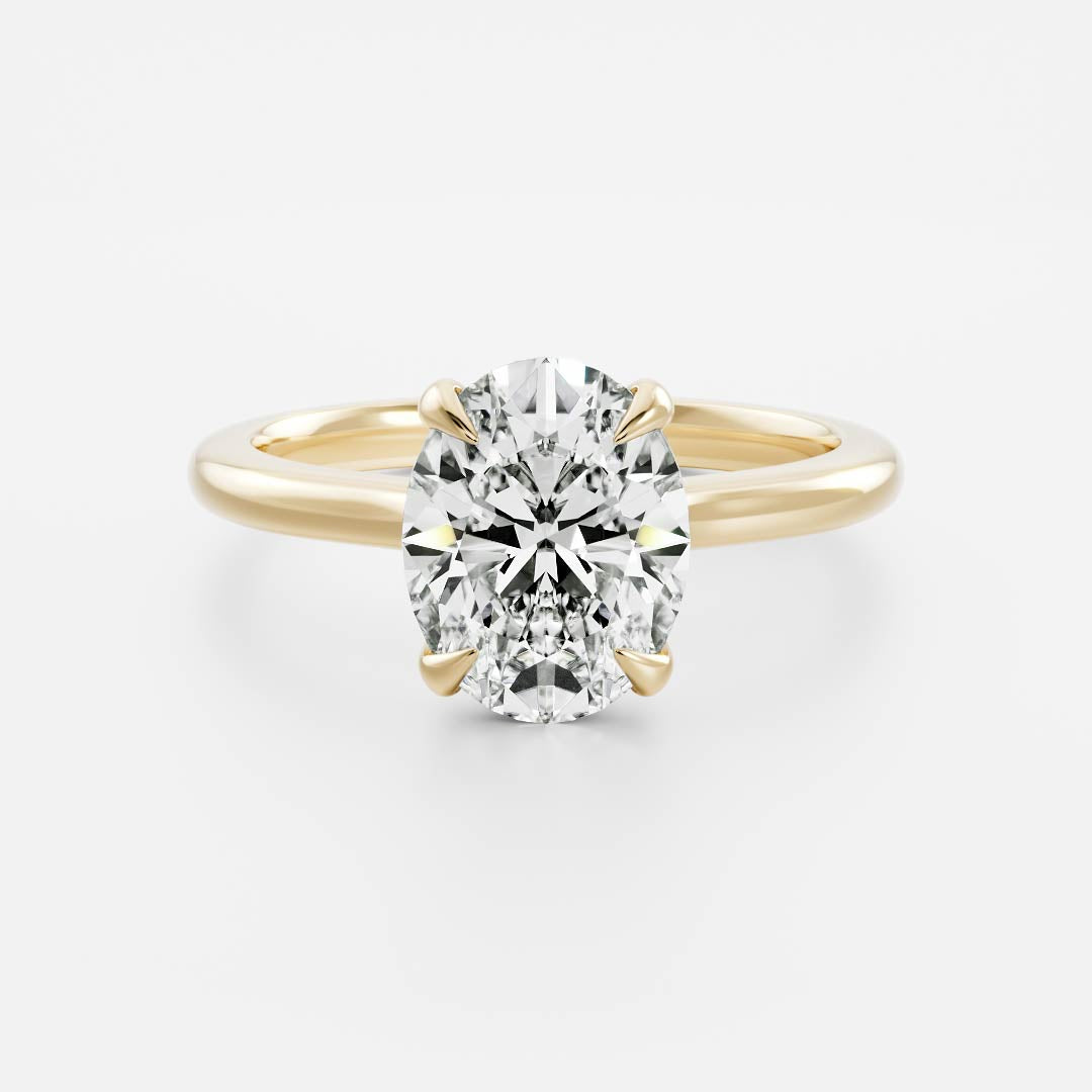 Oval Three Stone Lab Grown Diamond Engagement Ring