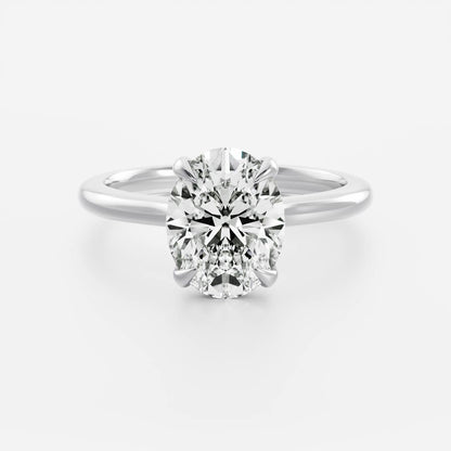 Oval Three Stone Lab Grown Diamond Engagement Ring