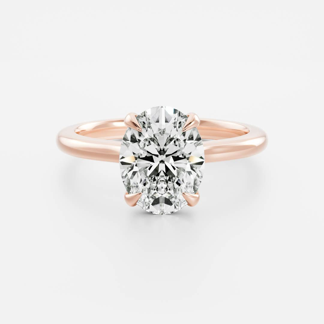 Oval Three Stone Lab Grown Diamond Engagement Ring