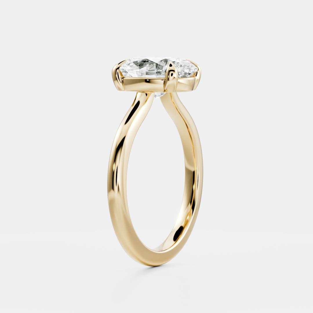 Oval Three Stone Lab Grown Diamond Engagement Ring