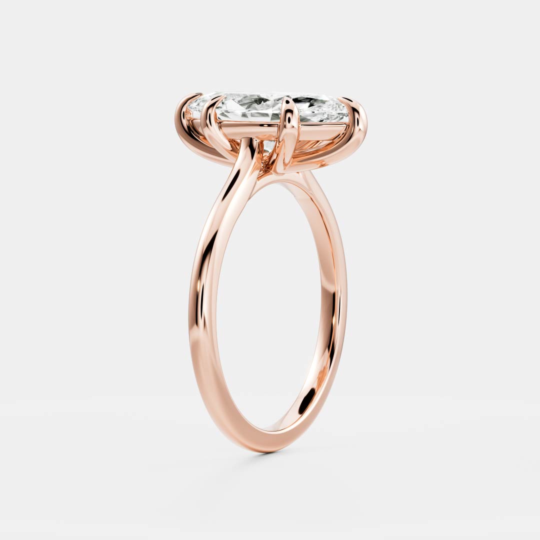 Oval Three Stone Lab Grown Diamond Engagement Ring