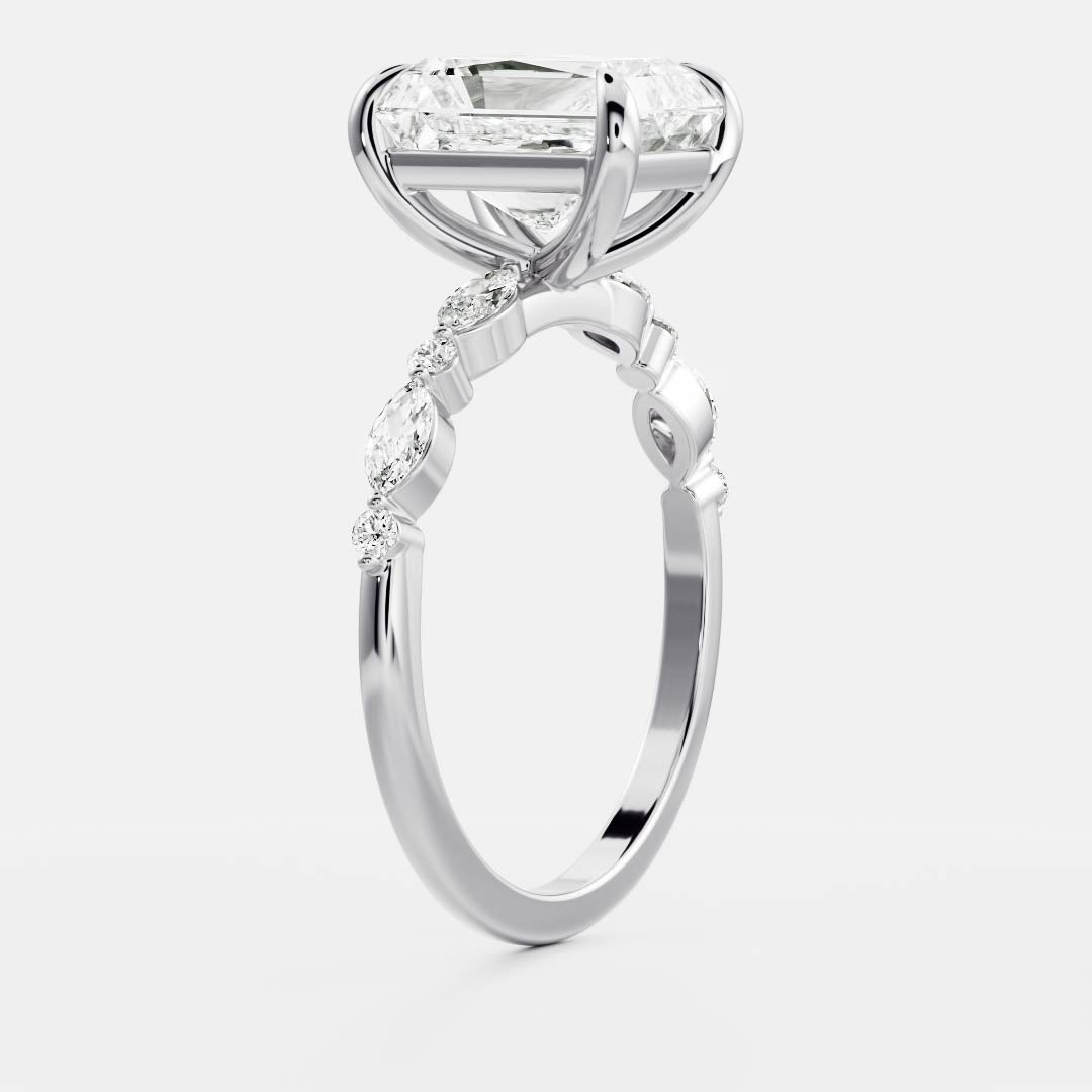Oval Three Stone Lab Grown Diamond Engagement Ring