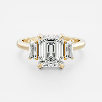 Oval Three Stone Lab Grown Diamond Engagement Ring