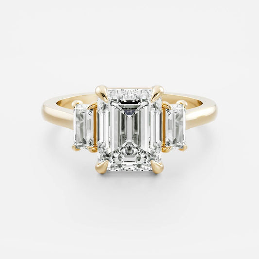 Oval Three Stone Lab Grown Diamond Engagement Ring