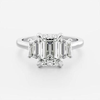 Oval Three Stone Lab Grown Diamond Engagement Ring