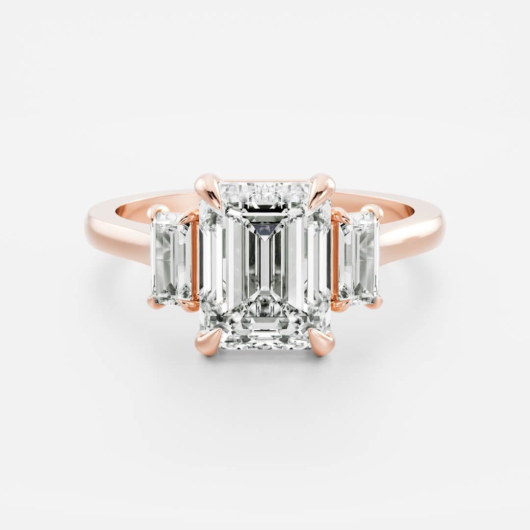 Oval Three Stone Lab Grown Diamond Engagement Ring