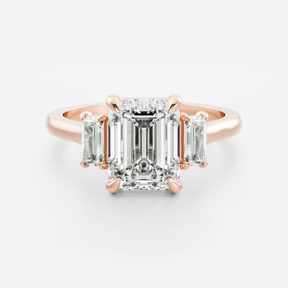 Oval Three Stone Lab Grown Diamond Engagement Ring