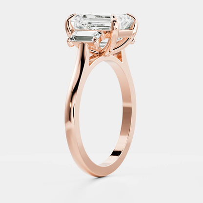 Oval Three Stone Lab Grown Diamond Engagement Ring