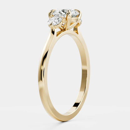 Oval Three Stone Lab Grown Diamond Engagement Ring