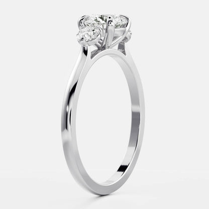 Oval Three Stone Lab Grown Diamond Engagement Ring