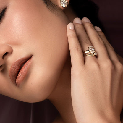 Oval Three Stone Lab Grown Diamond Engagement Ring