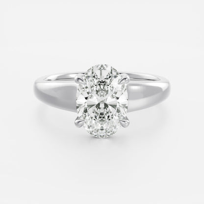 Oval Three Stone Lab Grown Diamond Engagement Ring