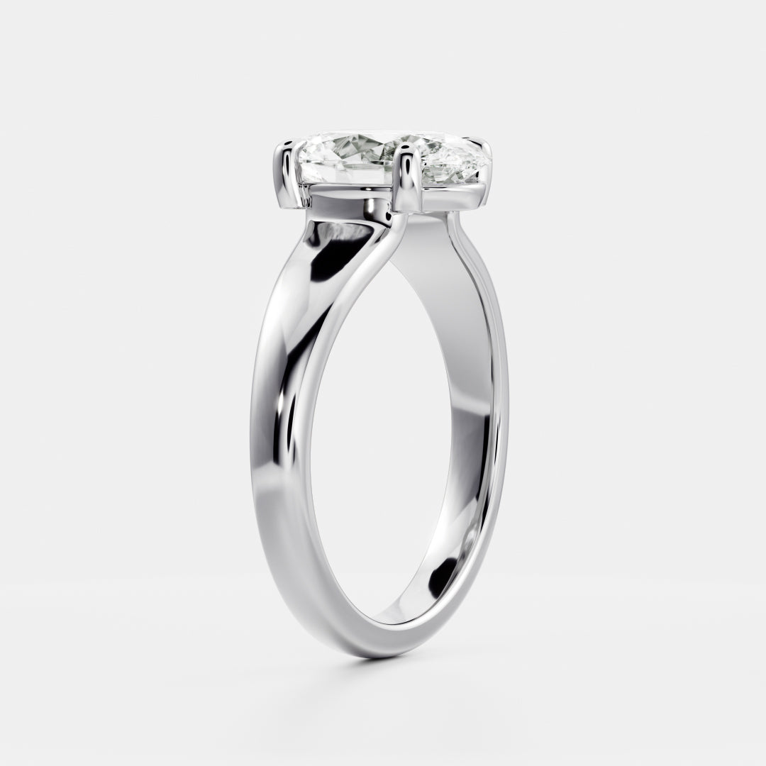 Oval Three Stone Lab Grown Diamond Engagement Ring