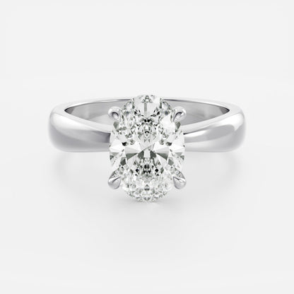 Oval Three Stone Lab Grown Diamond Engagement Ring