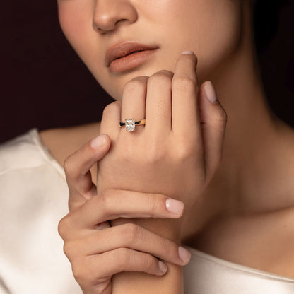 Oval Three Stone Lab Grown Diamond Engagement Ring