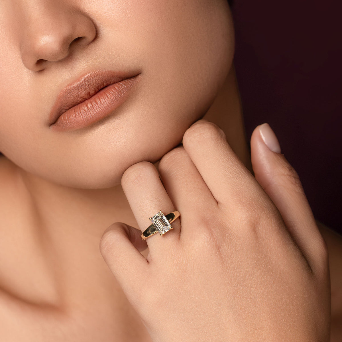 Oval Three Stone Lab Grown Diamond Engagement Ring